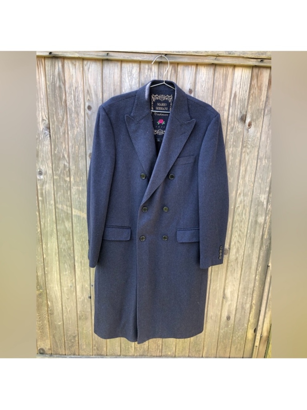 Mario Serrani Men's Navy Cashmere Overcoat